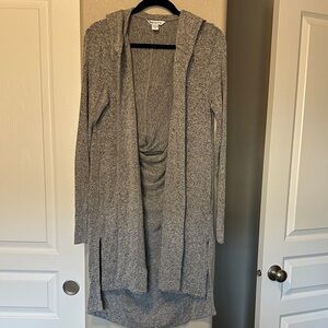Athleta Gray Open-Front Cardigan